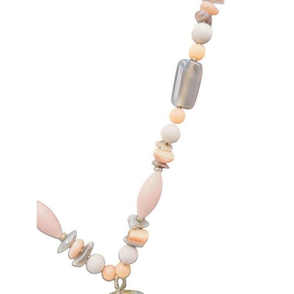 Miriam Haskell Large Chunky Statement Pendant Necklace Semi-Precious Stones 28" - Picture 12 of 16